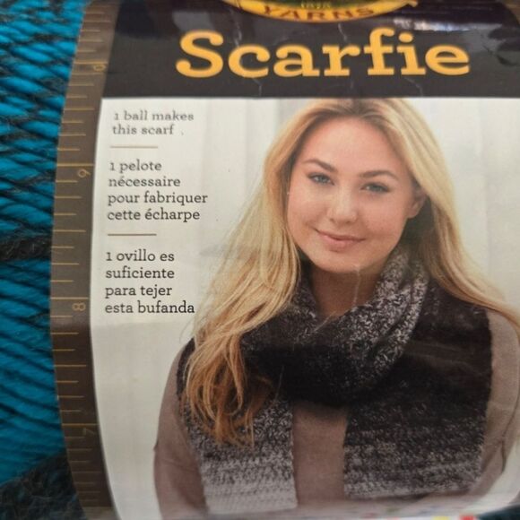 Lion Brand Scarfie Yarn 3 Colors: Teal/Silver, Charcoal/ Aqua & Oxford/ Claret - Picture 3 of 9